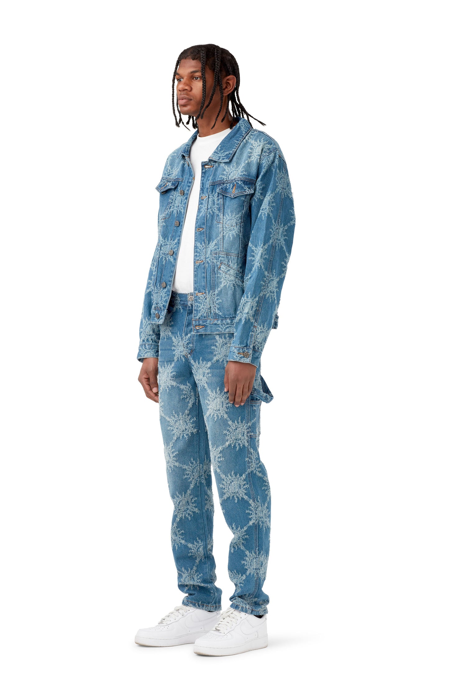 DISTRESSED MONOGRAM CARPENTER DENIM PANTS