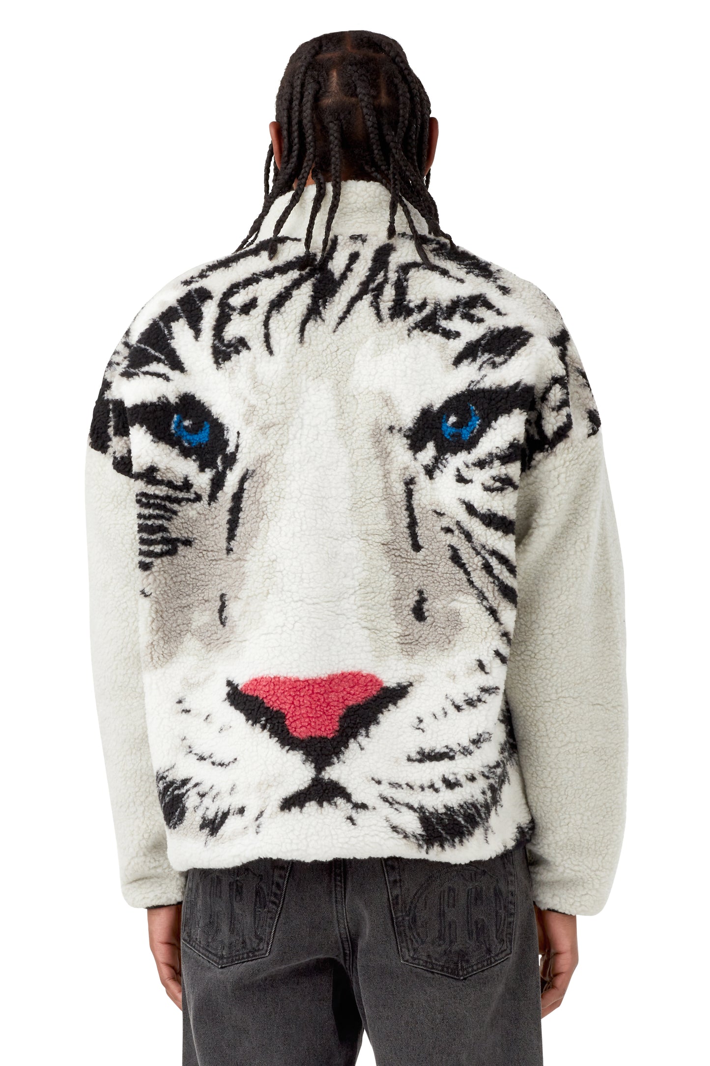 TIGER SHERPA FLEECE ZIP-UP JACKET