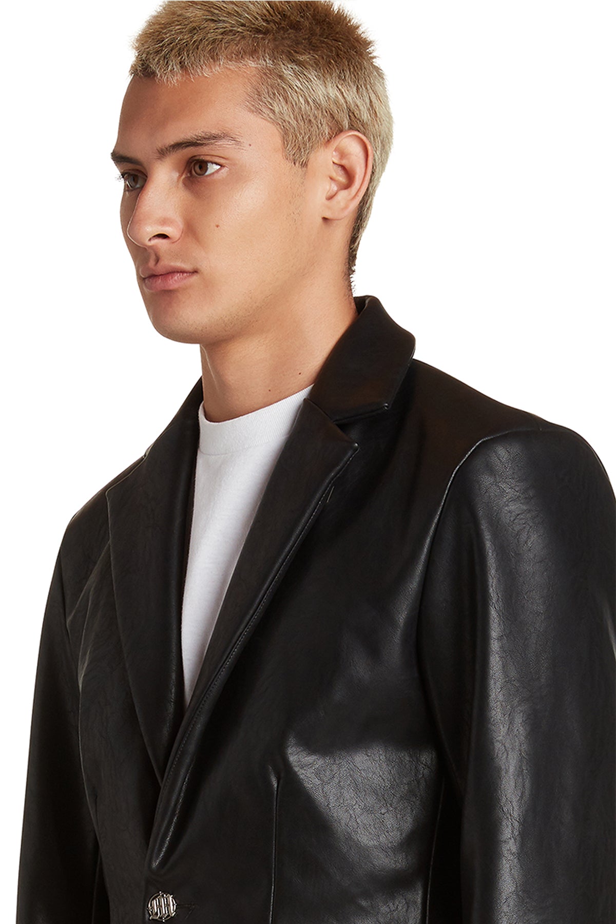 SKELETAL EMBOSSED LEATHER BLAZER