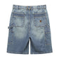 STEEL EMBOSSED DENIM CARPENTER SHORTS