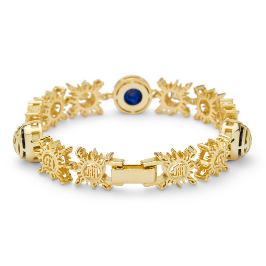 18K GOLD-PLATED MONOGRAM GEMSTONE BRACELET