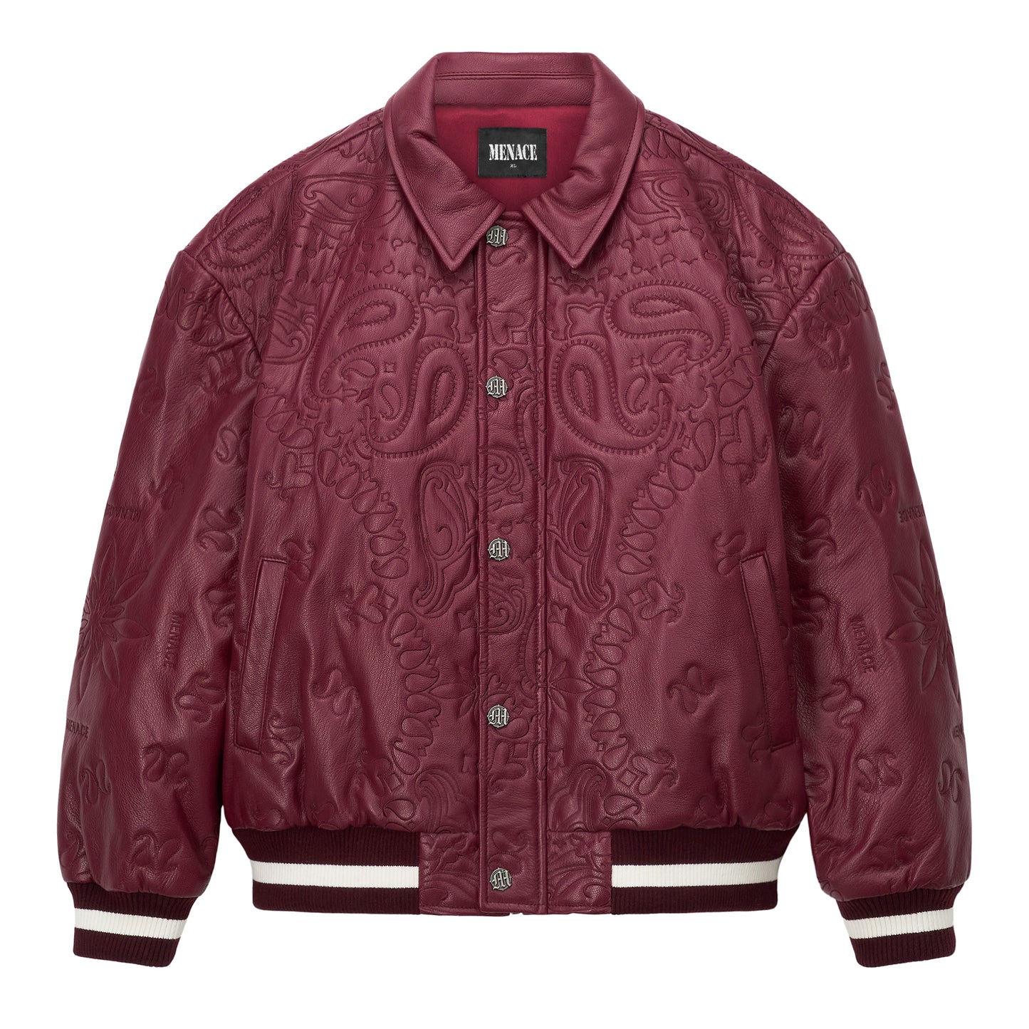 GENUINE LAMBSKIN LEATHER EMBROIDERED PAISLEY JACKET – MENACE