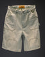 STEEL EMBOSSED DENIM CARPENTER SHORTS