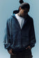 METAL RIVET ZIP-UP HOODIE