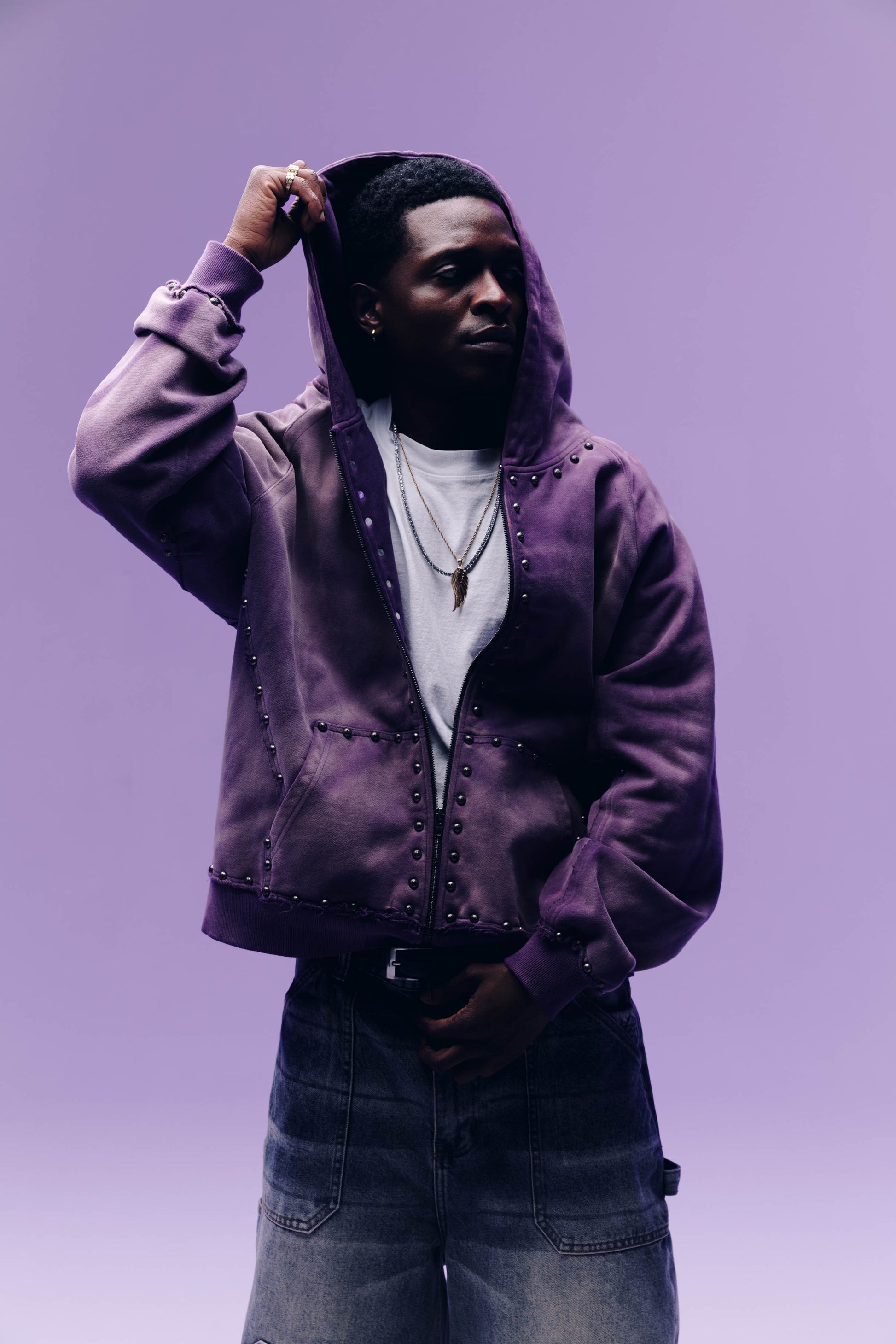 M サイズ　Medusa Hoodie (Purple) Mサイズ Men's hooded sweatshirt.sweatshirt black with the original purple