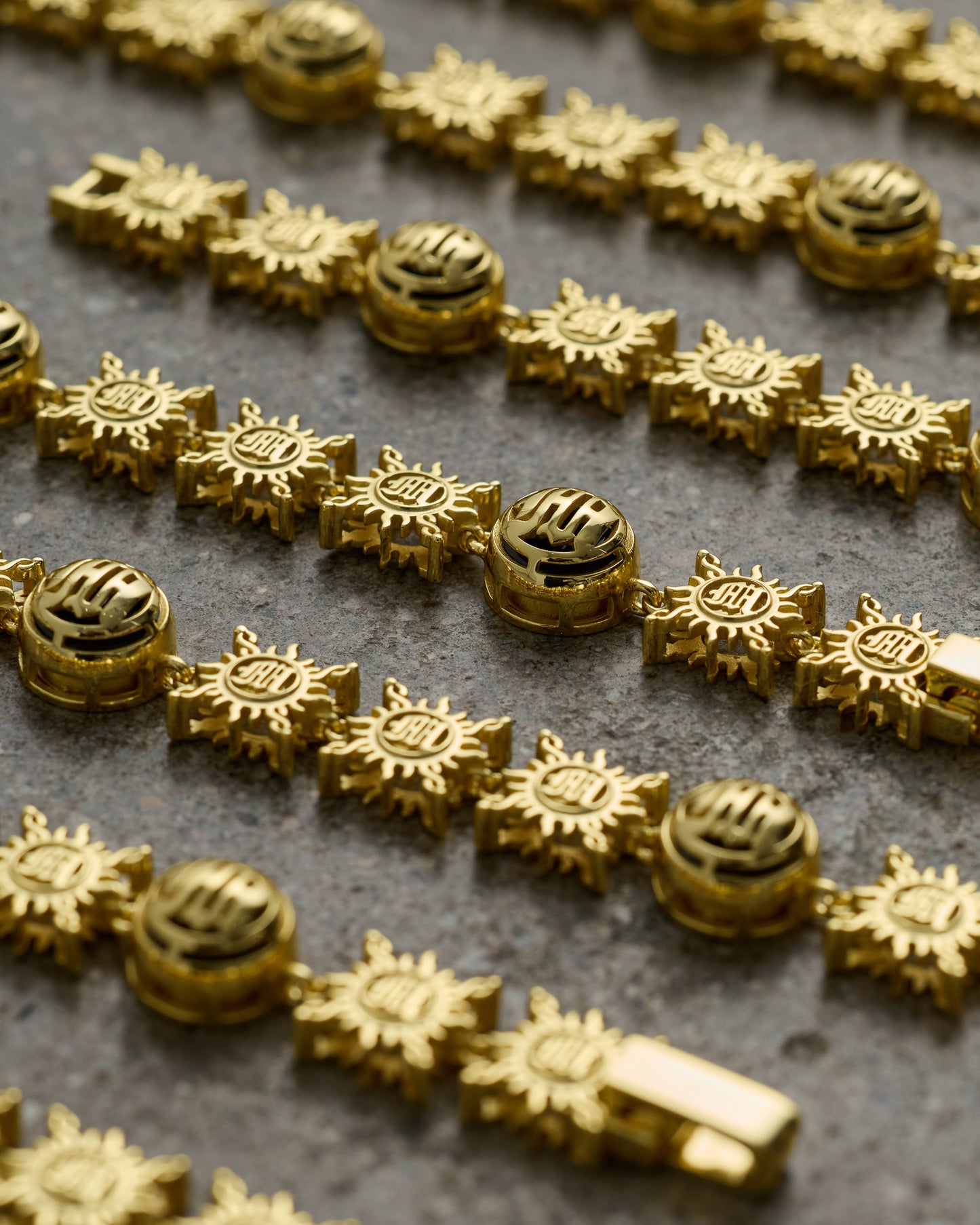 18K GOLD-PLATED MONOGRAM GEMSTONE BRACELET