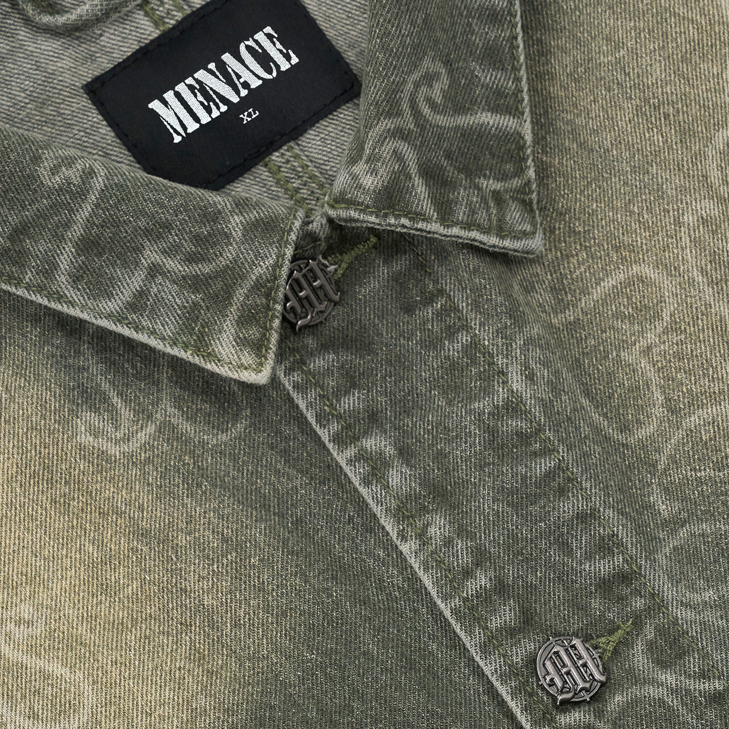 LASER ENGRAVED PAISLEY DENIM JACKET