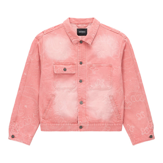 LASER ENGRAVED PAISLEY DENIM JACKET