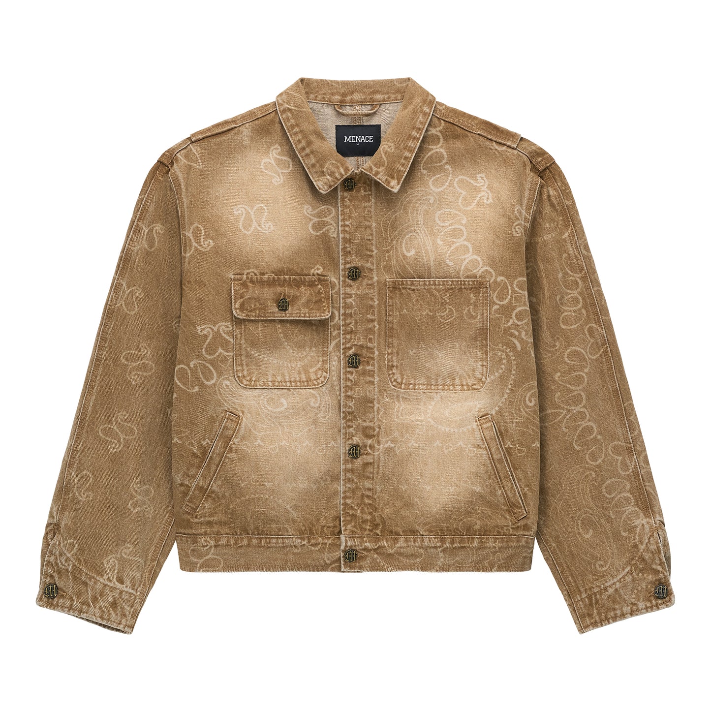 LASER ENGRAVED PAISLEY DENIM JACKET