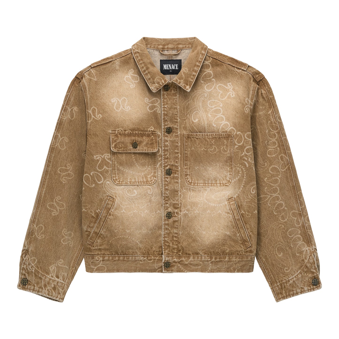 ジャケット・アウター MLVINCE paisley jacquard trucker jacket LASER ENGRAVED PAISLEY DENIM JACKET – MENACE