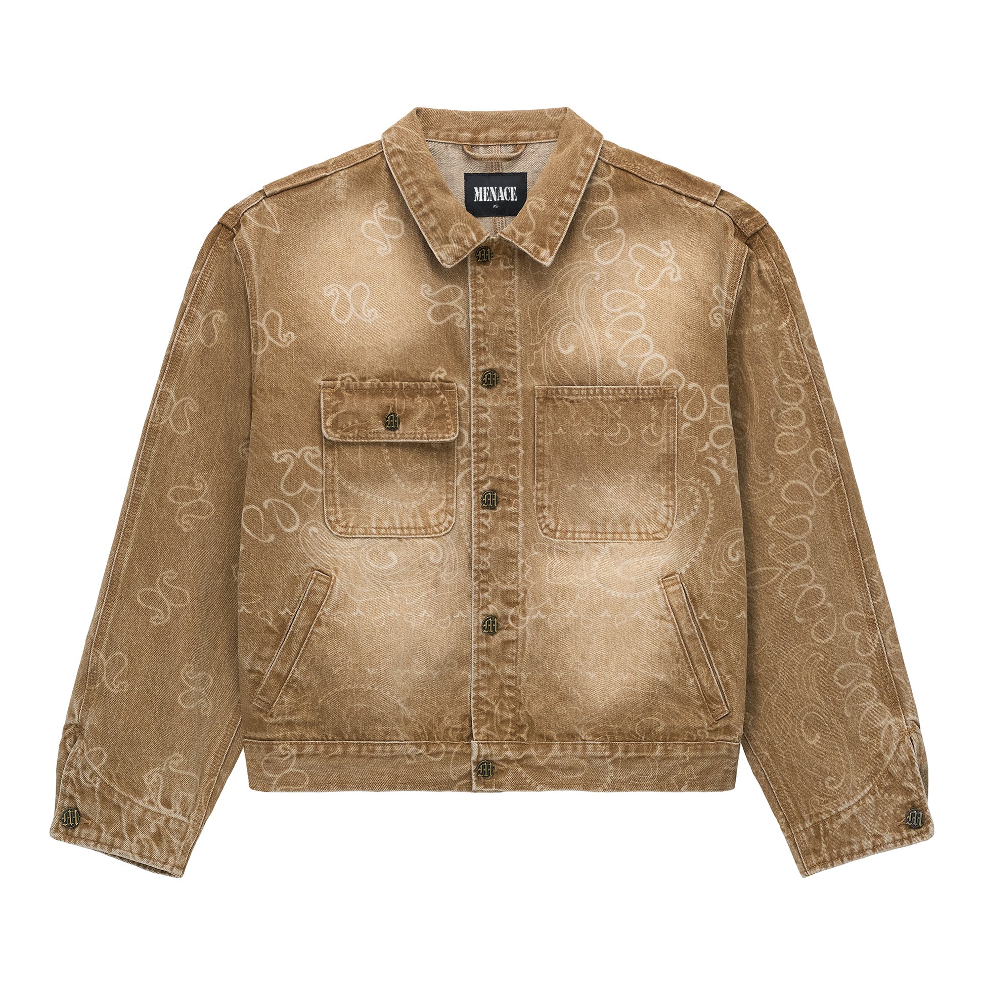 LASER ENGRAVED PAISLEY DENIM JACKET – MENACE