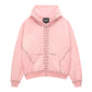 METAL RIVET ZIP-UP HOODIE