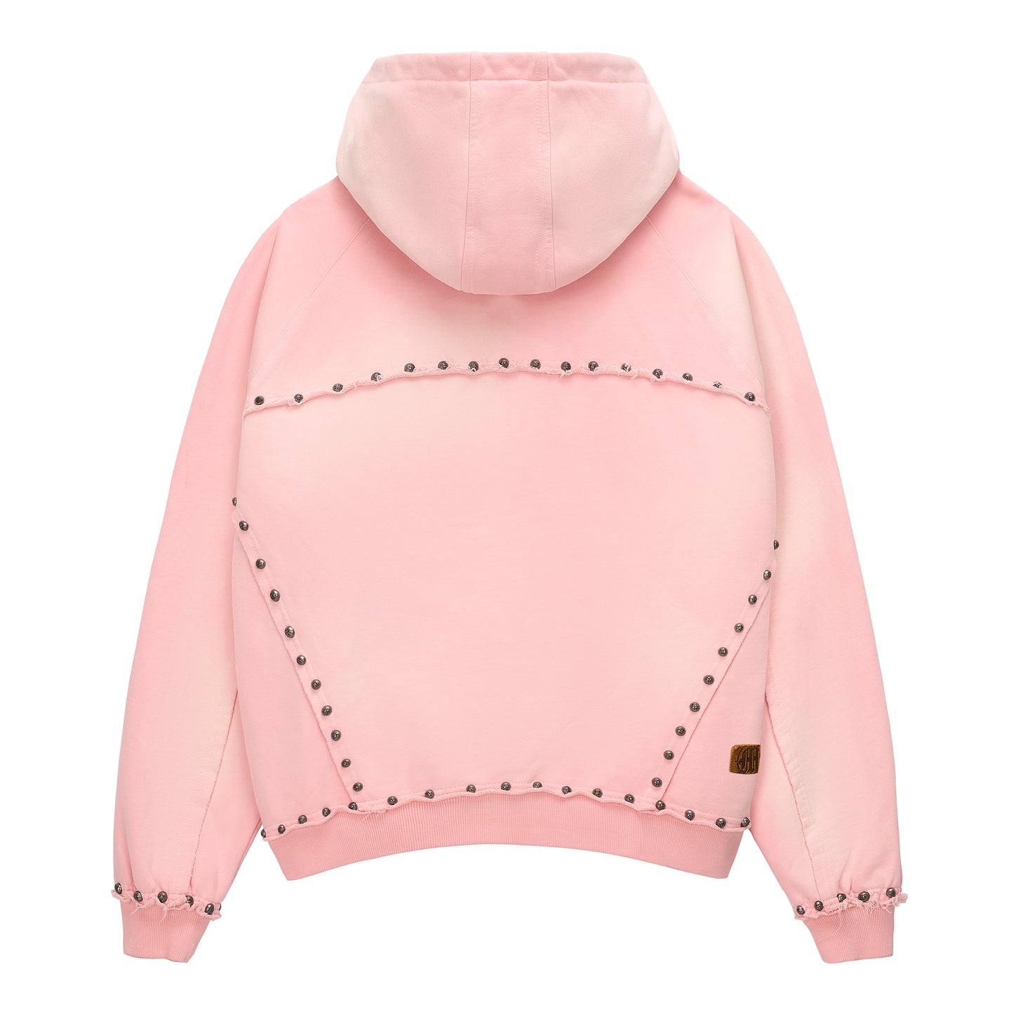 METAL RIVET ZIP-UP HOODIE