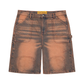 STEEL EMBOSSED DENIM CARPENTER SHORTS