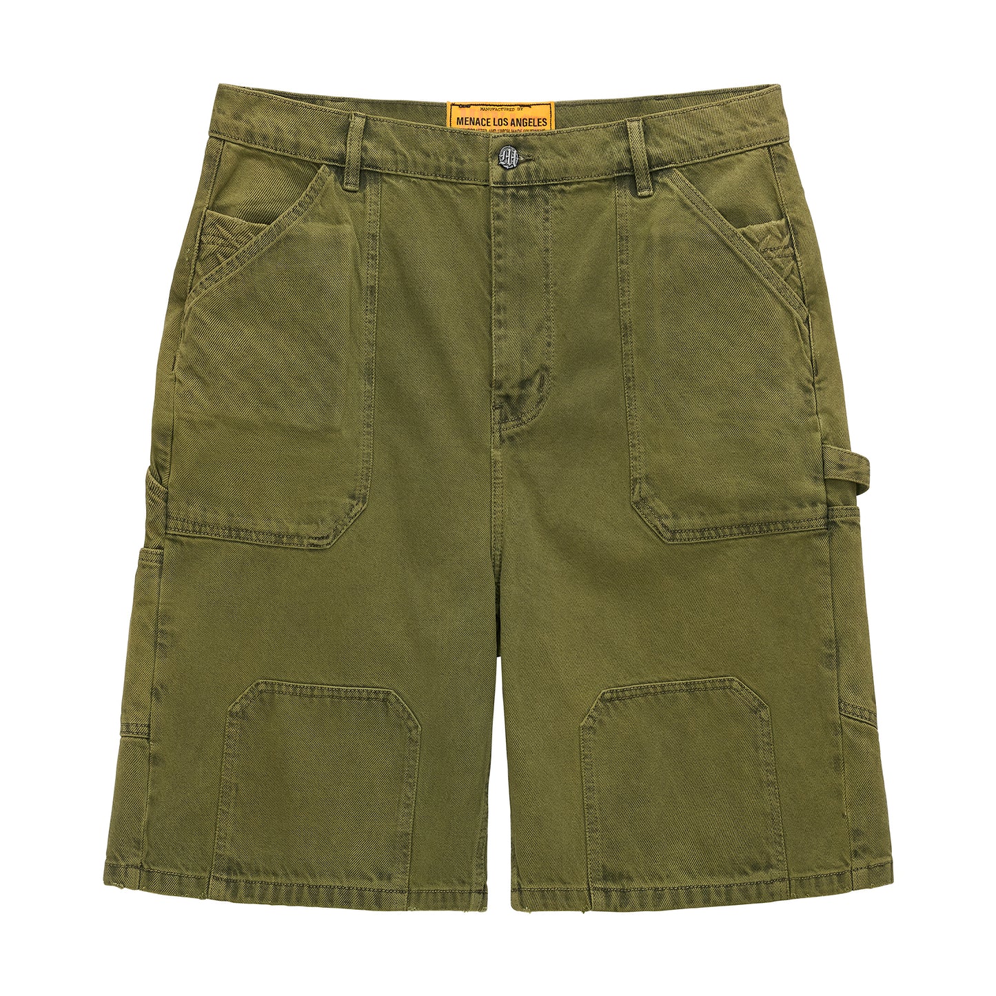STEEL EMBOSSED DENIM CARPENTER SHORTS
