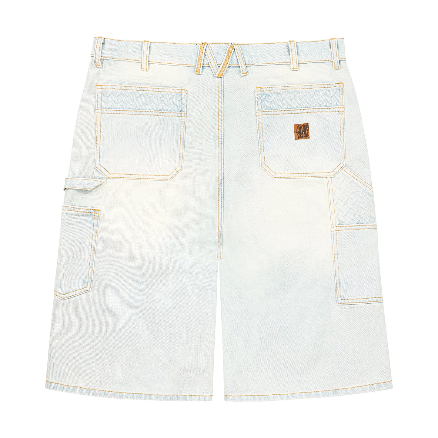 STEEL EMBOSSED DENIM CARPENTER SHORTS