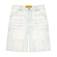 STEEL EMBOSSED DENIM CARPENTER SHORTS