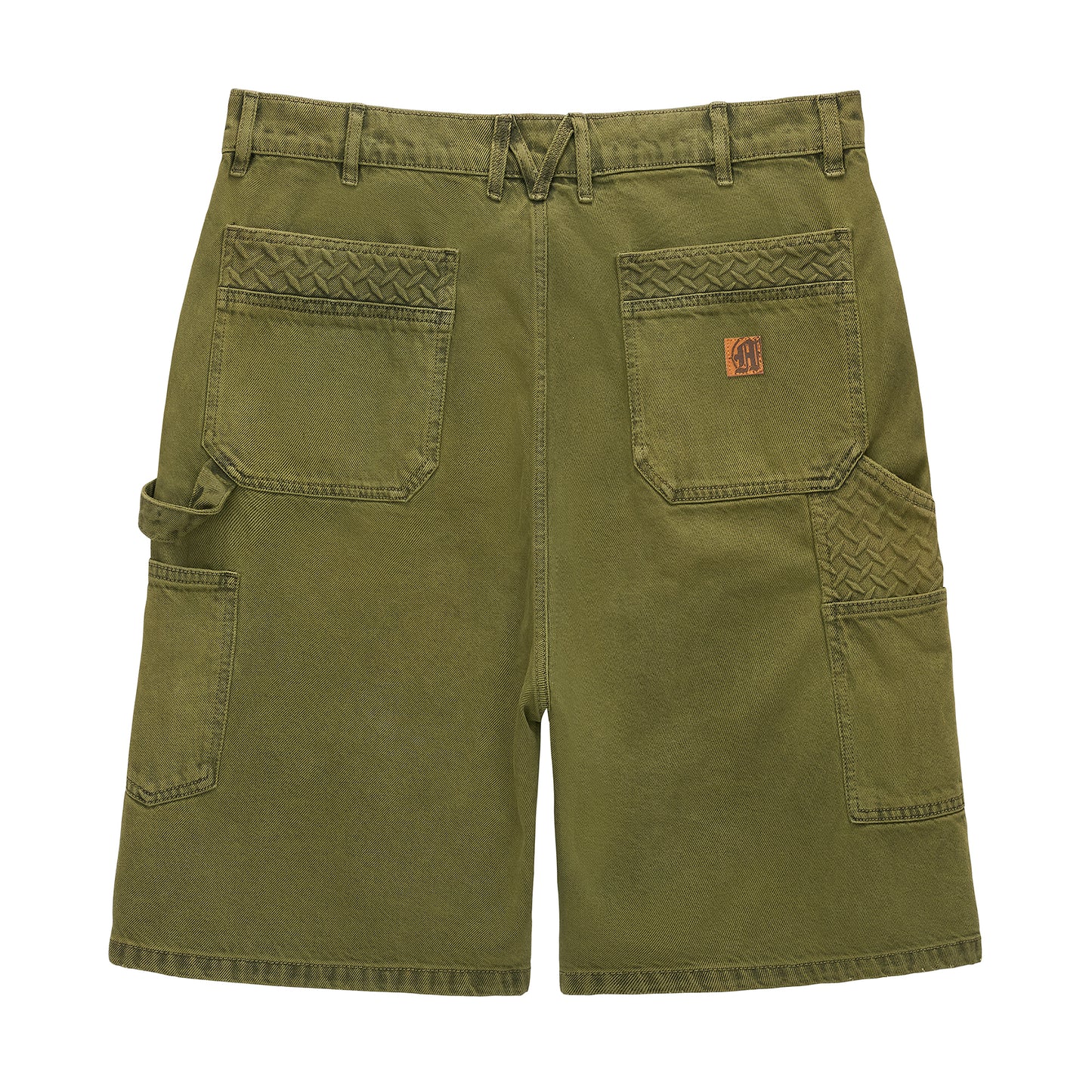 STEEL EMBOSSED DENIM CARPENTER SHORTS