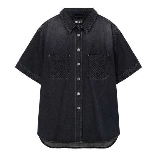 STEEL EMBOSSED DENIM WORK SHIRT