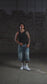 STEEL EMBOSSED DENIM CARPENTER SHORTS