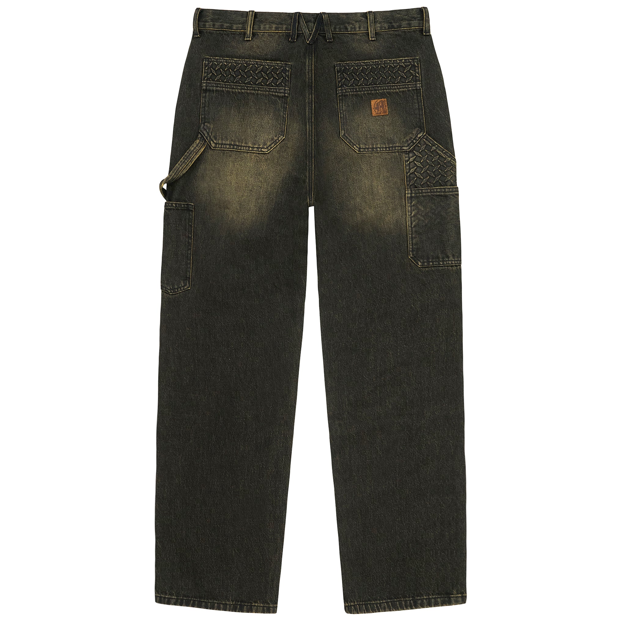 STEEL EMBOSSED DENIM CARPENTER PANTS – MENACE