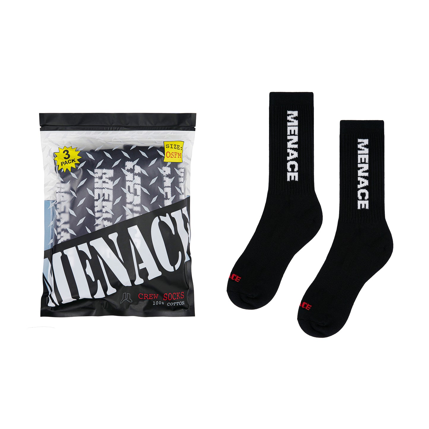 MENACE LOGO SOCKS (3 PACK)