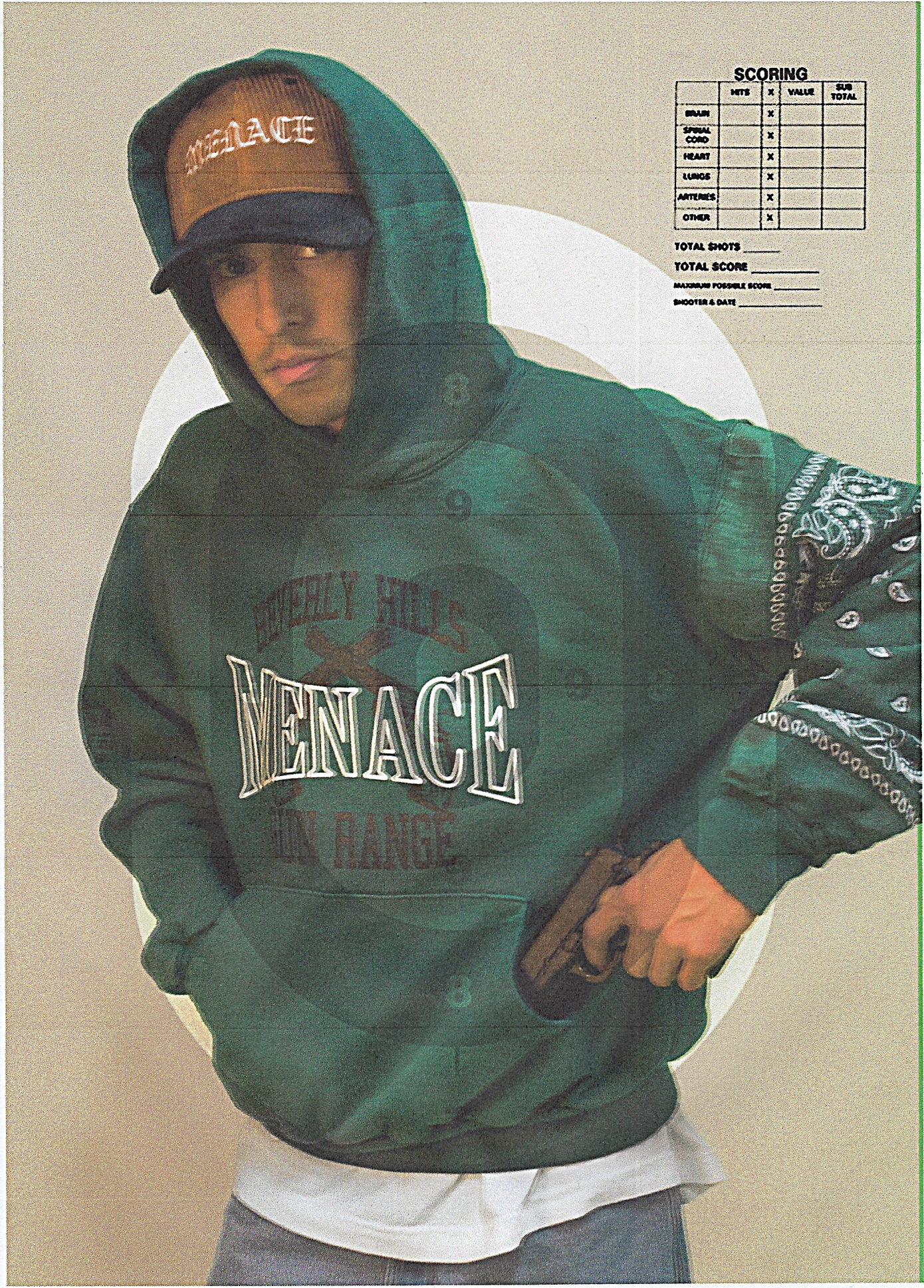 BEVERLY HILLS GUN RANGE HOODIE (BANDANA EDITION) by MENACE