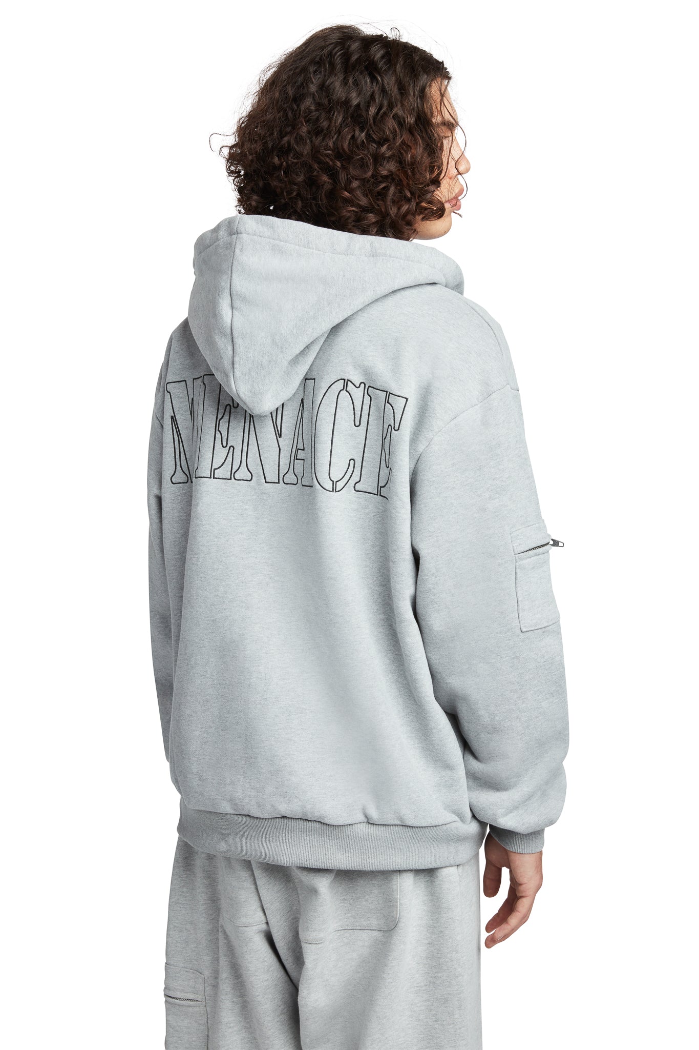 EMBROIDERED LOGO ZIP-UP HOODIE by MENACE