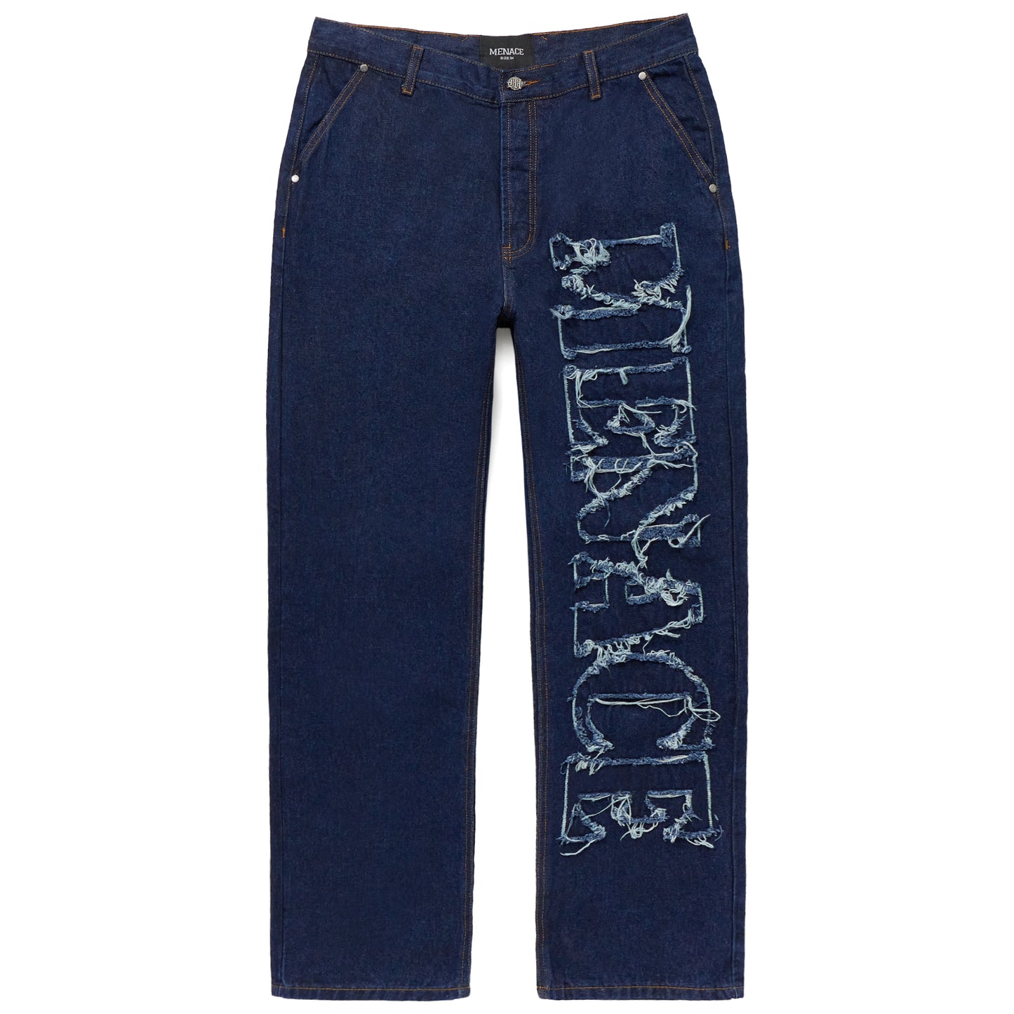 HOSE AUS SCHABLONE-DENIM IM DISTRESS-STIL