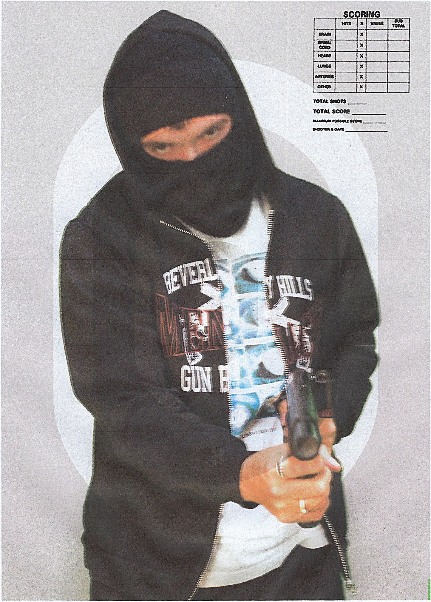 BEVERLY HILLS GUN RANGE ZIP-UP HOODIE by MENACE