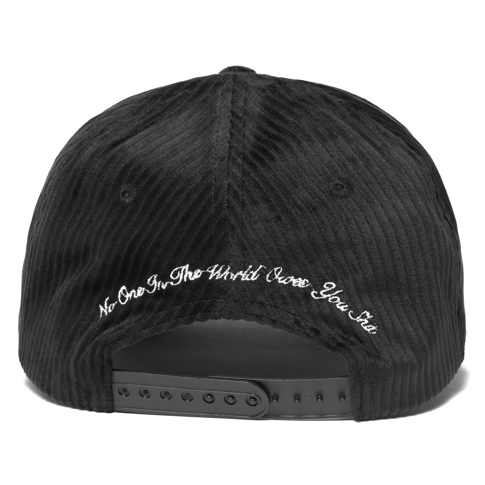 NO ONE IN THE WORLD OWES YOU SHIT CORDUROY LOGO CAP by MENACE
