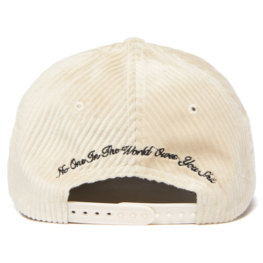 NO ONE IN THE WORLD OWES YOU SHIT CORDUROY LOGO CAP by MENACE