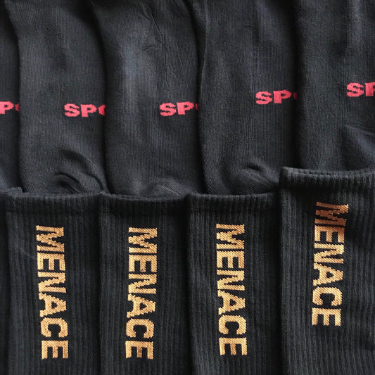 VERTICAL LOGO SOCKS (4 PACK) by MENACE