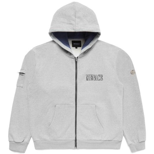 EMBROIDERED LOGO ZIP-UP HOODIE by MENACE