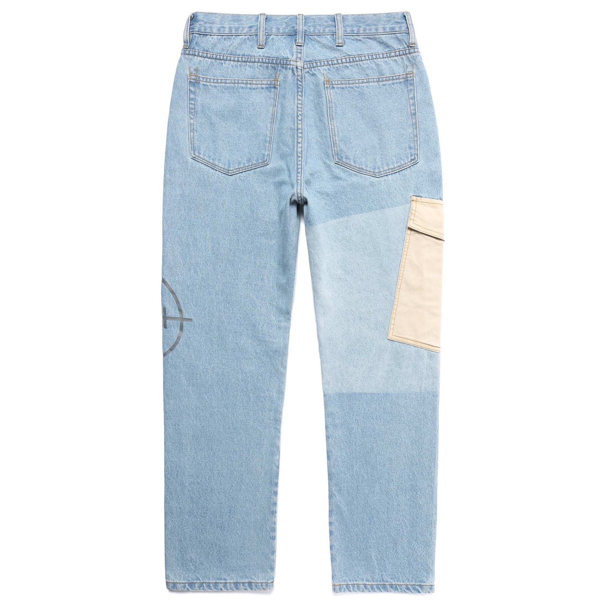 TARGET LOGO CARGO POCKET DENIM PANTS by MENACE