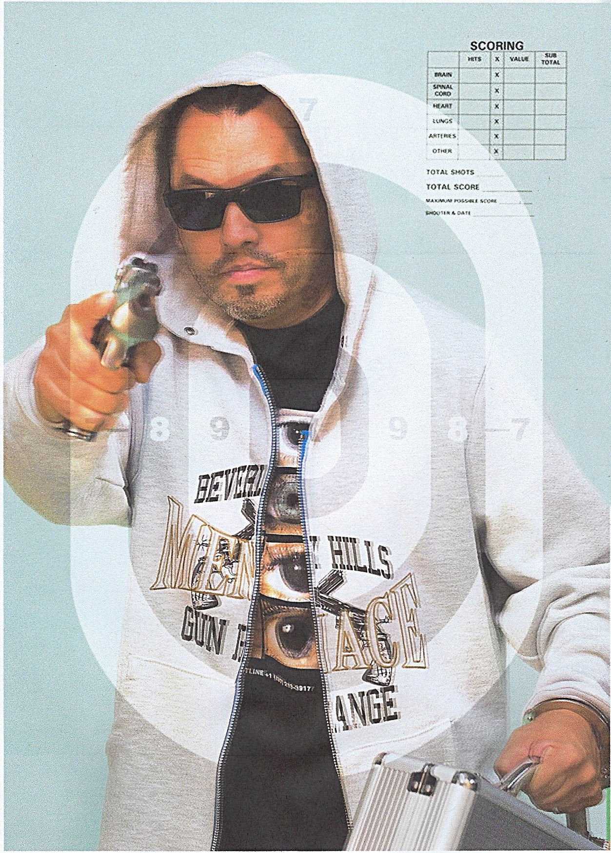 BEVERLY HILLS GUN RANGE ZIP-UP HOODIE by MENACE
