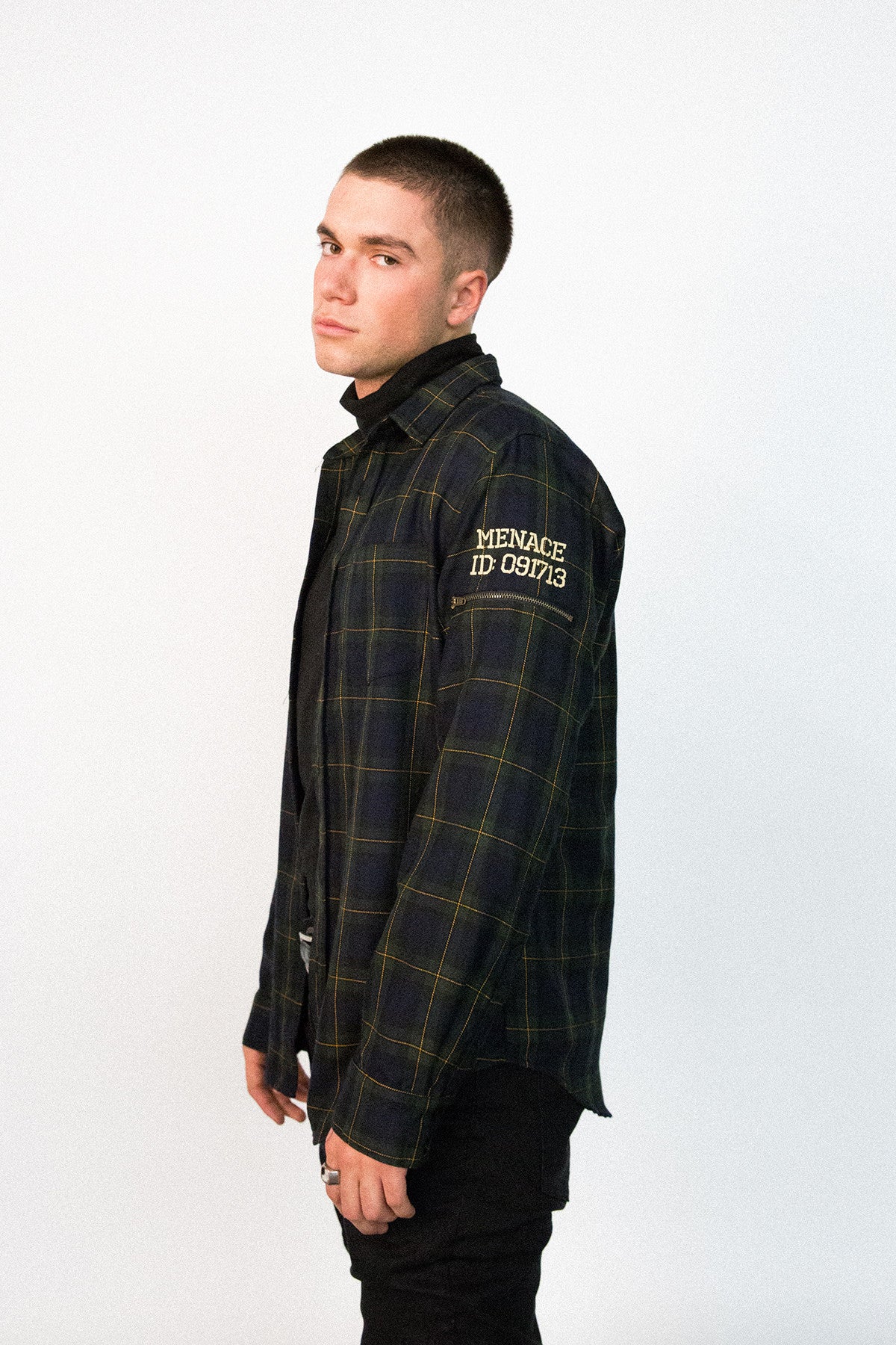 UTILITY FLANNEL BUTTON-UP SHIRT by MENACE