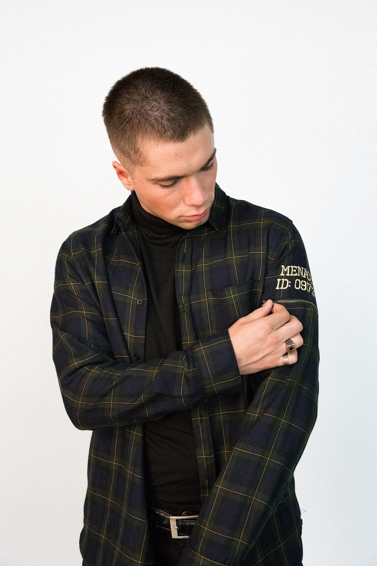 UTILITY FLANNEL BUTTON-UP SHIRT by MENACE
