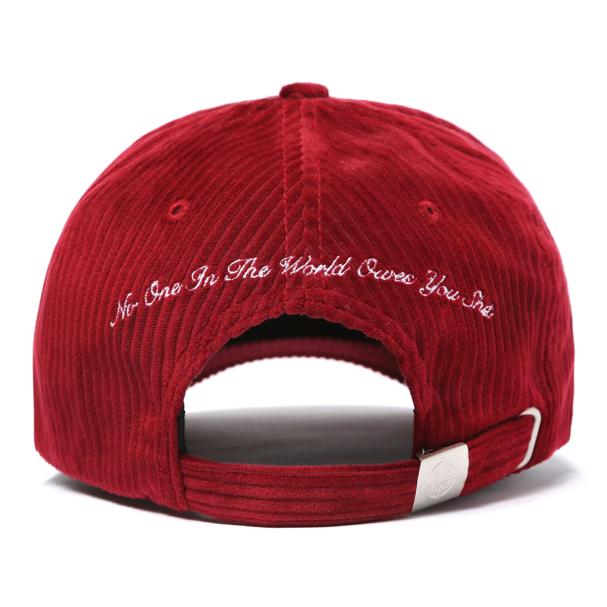 NO ONE IN THE WORLD OWES YOU SHIT CORDUROY LOGO CAP by MENACE