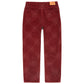 MONOGRAM CORDUROY DISTRESSED PANTS