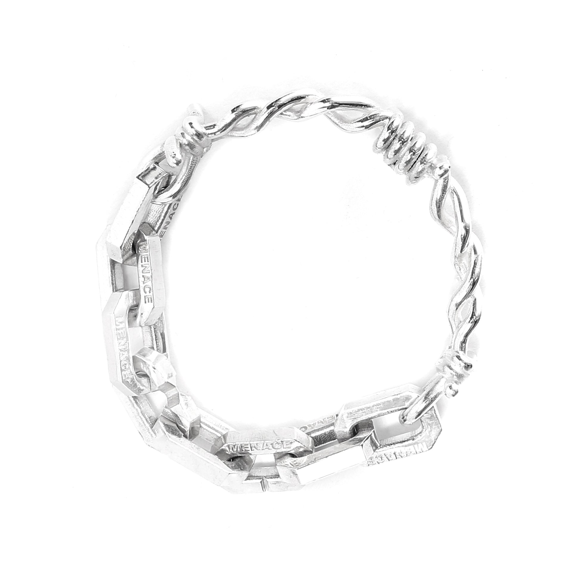 SPLIT BARBED WIRE CHAINLINK BRACELET by MENACE