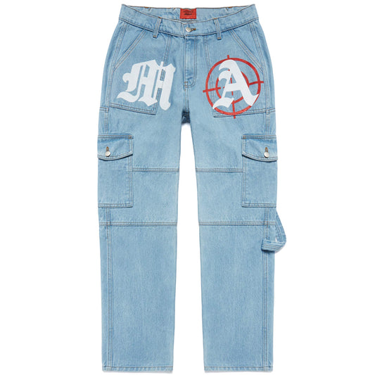 TARGET PRACTICE MULTI-PANEL DENIM PANTS by MENACE