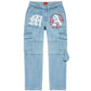 TARGET PRACTICE MULTI-PANEL DENIM PANTS by MENACE