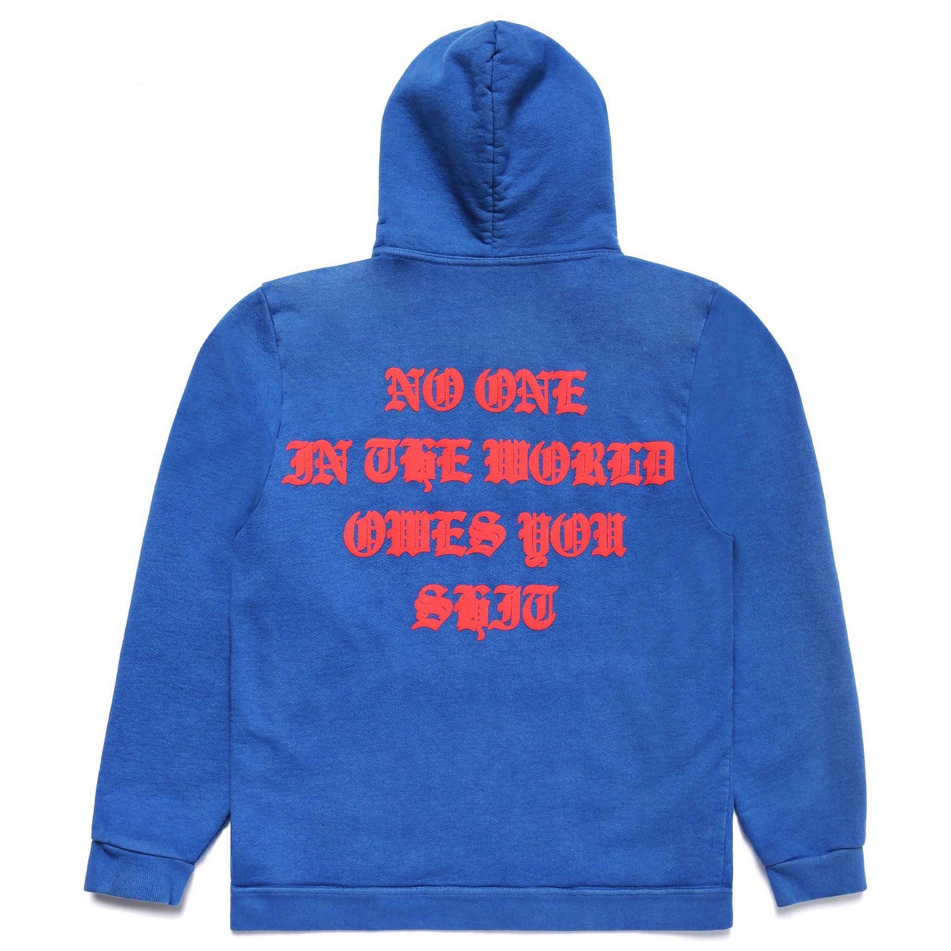 NO ONE IN THE WORLD OWES YOU SHIT ZIP-UP HOODIE – MENACE