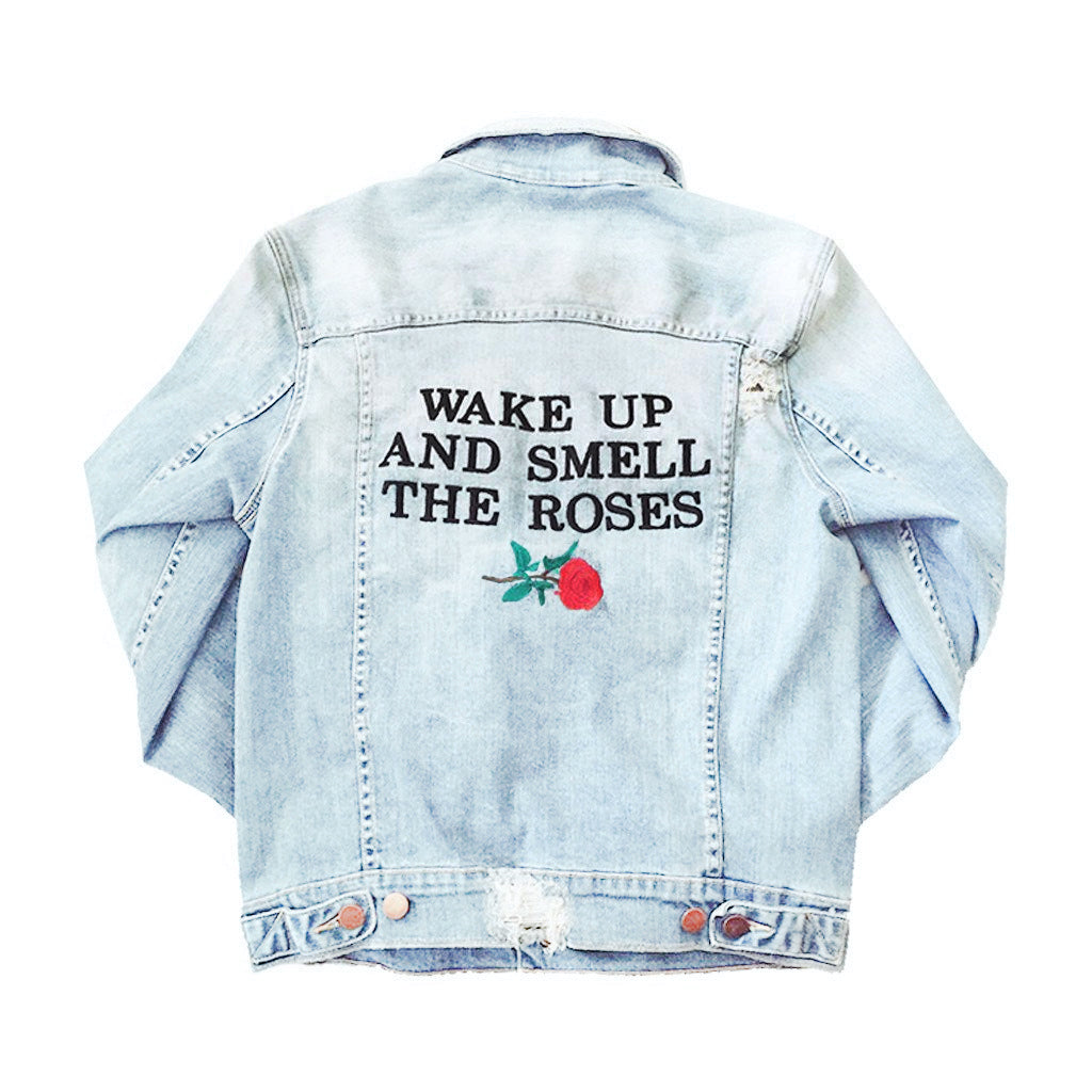 ROSES EMBROIDERED DENIM JACKET by MENACE