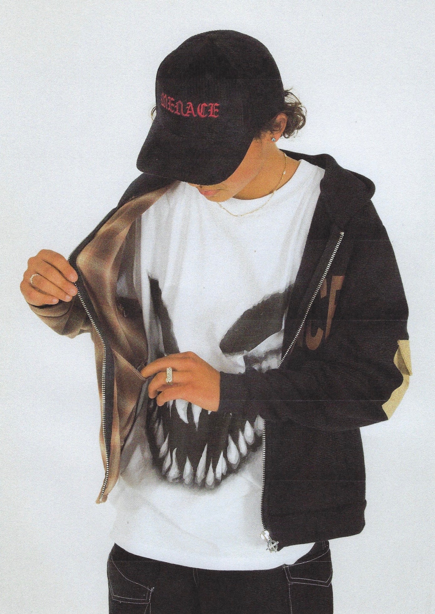SPLIT PLAID FLEECE HOODIE by MENACE