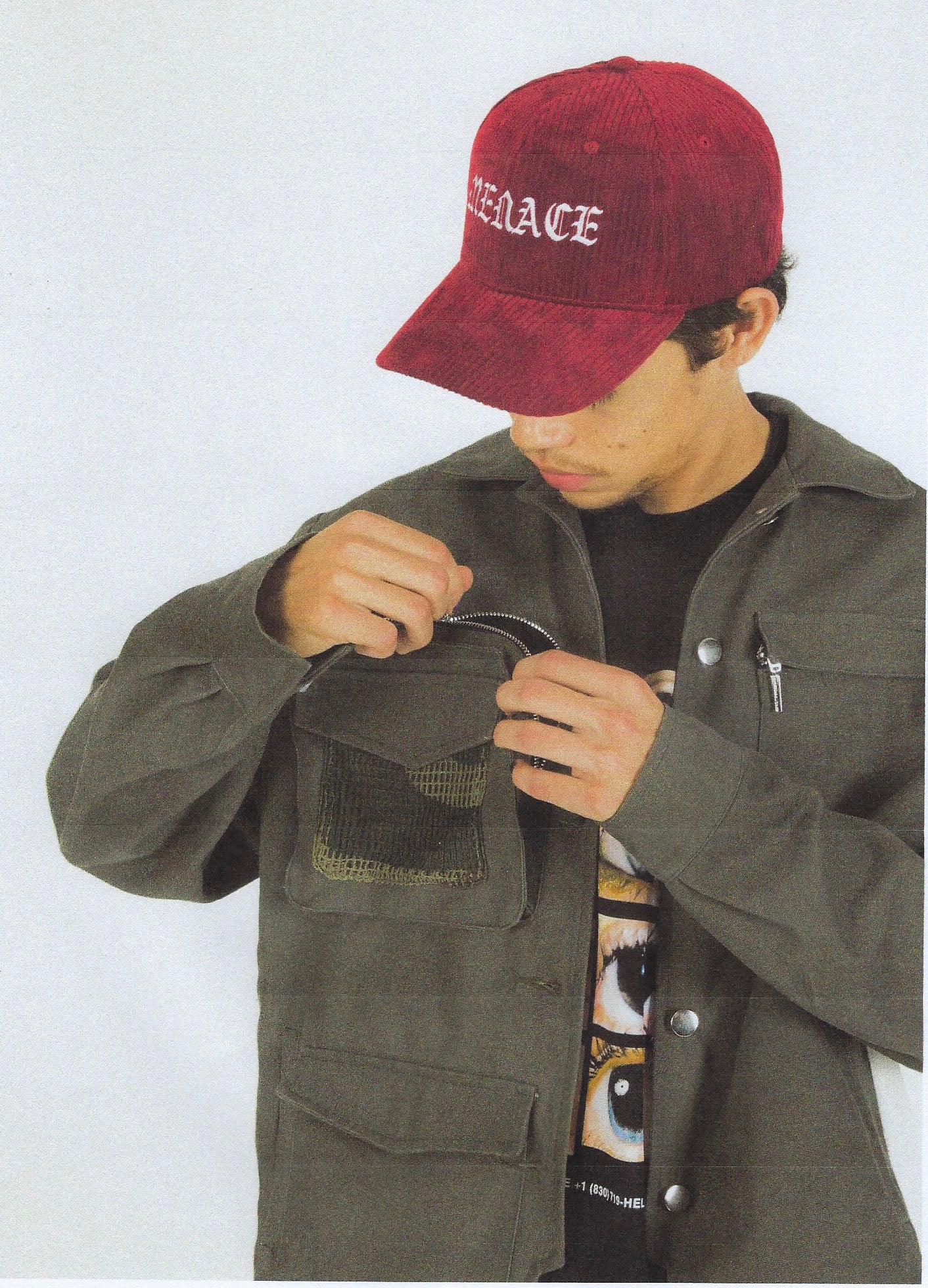 NO ONE IN THE WORLD OWES YOU SHIT CORDUROY LOGO CAP by MENACE
