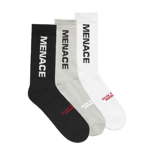 MENACE LOGO SOCKS (GRADIENT 3 PACK) by MENACE