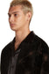 VELOUR BURNOUT MONOGRAM BUTTON-UP